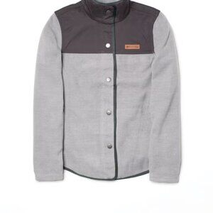 Columbia Women's Black Gray Alpine Snap Button-Front Fleece Jacket Size S